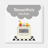 Magneta de Cozinha para Retro Fumaça e Fogo