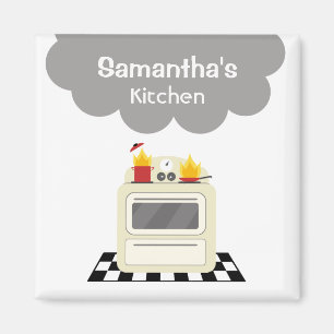 Íman Magneta de Cozinha para Retro Fumaça e Fogo