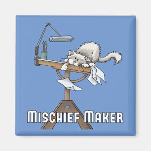 Íman Magneta de Criador Malicioso de Gato Branco