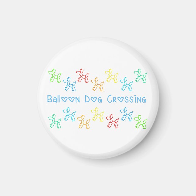 Íman Magneta De Cruzamento De Cães De Balão (Frente)