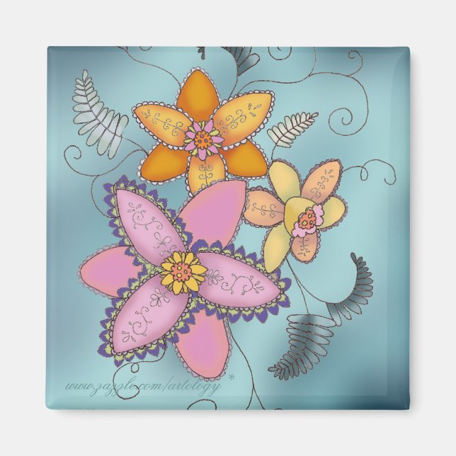 Íman Magneta de Daffodils Coloridos (Frente)