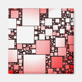 Íman Magneta de dança ao quadrado vermelho e branco