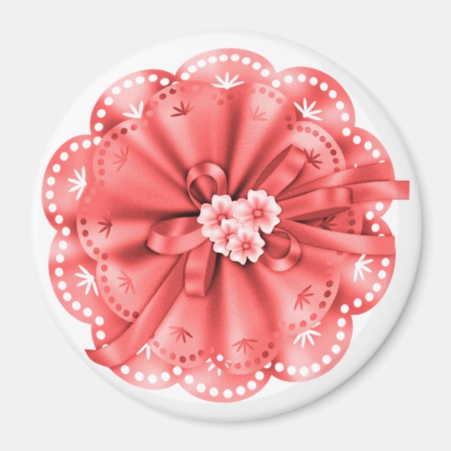 Íman Magneta de decoração vermelha (Frente)
