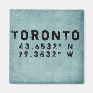 Íman Magneta de Denim, Latitude Longitude, Toronto