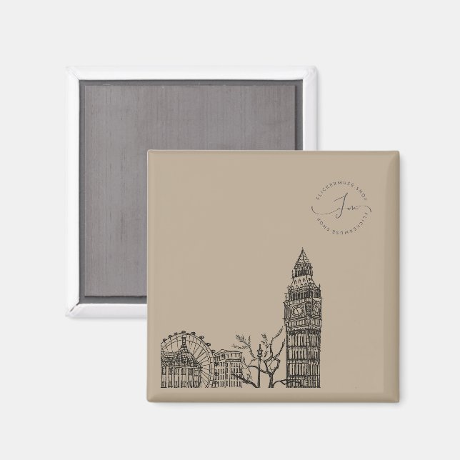 Íman Magneta de desenho de tons de Flickermuse Mocha Mo (Front/Back)