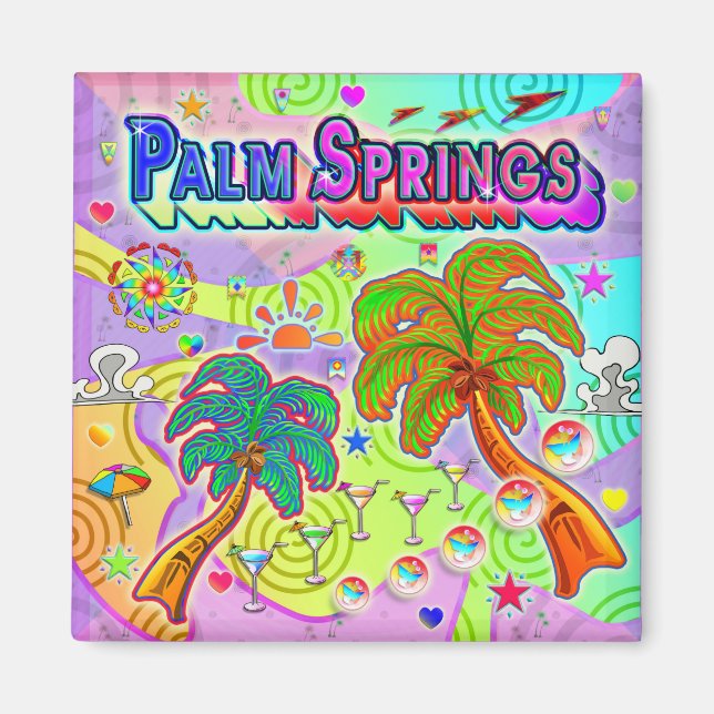 Íman Magneta de Destino de Férias de Primaveras de Palm (Frente)