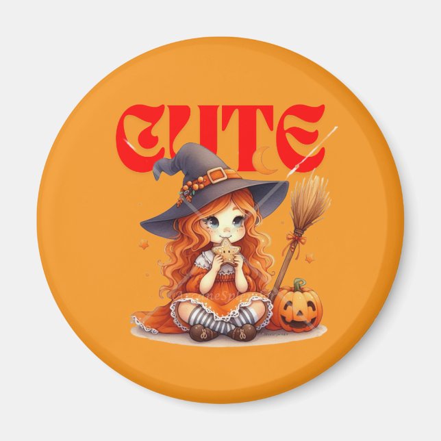 Íman Magneta de Diversão de Bruxas Halloween (Frente)