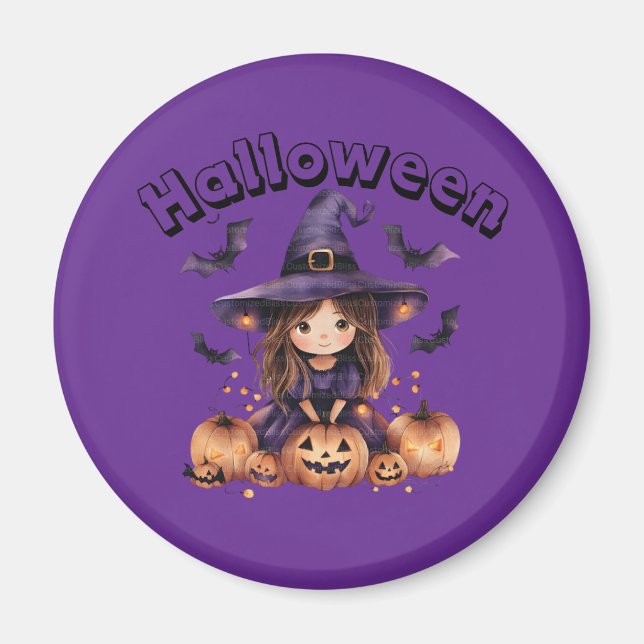 Íman Magneta de Diversão de Bruxas Halloween (Frente)