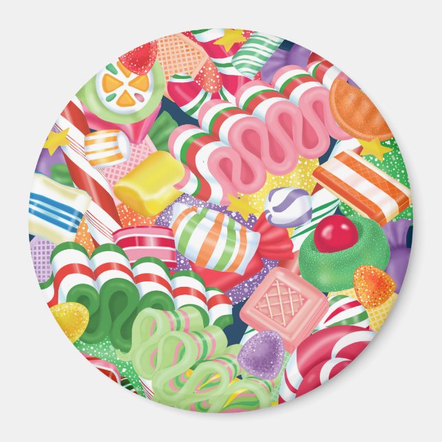 Íman Magneta de doces de Natal velho e moído (Frente)