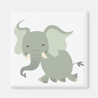 Íman Magneta de Elefante de Cartoon de Feliz Bonita