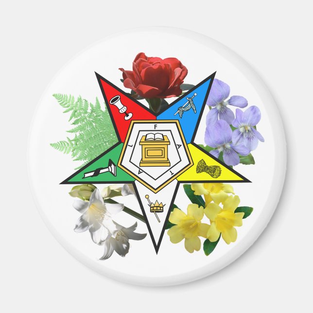 Íman Magneta de emblema floral OES (Frente)