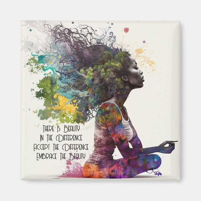 Íman Magneta de Embraço de Mulher Inspirada (Frente)