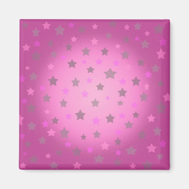 Íman Magneta de estrelas rosa e cinza (Frente)