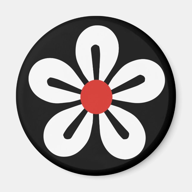 Íman Magneta de flor branca (Frente)