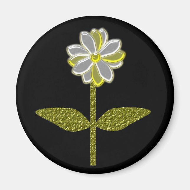 Íman Magneta de Flor de Daisy brilhante (Frente)