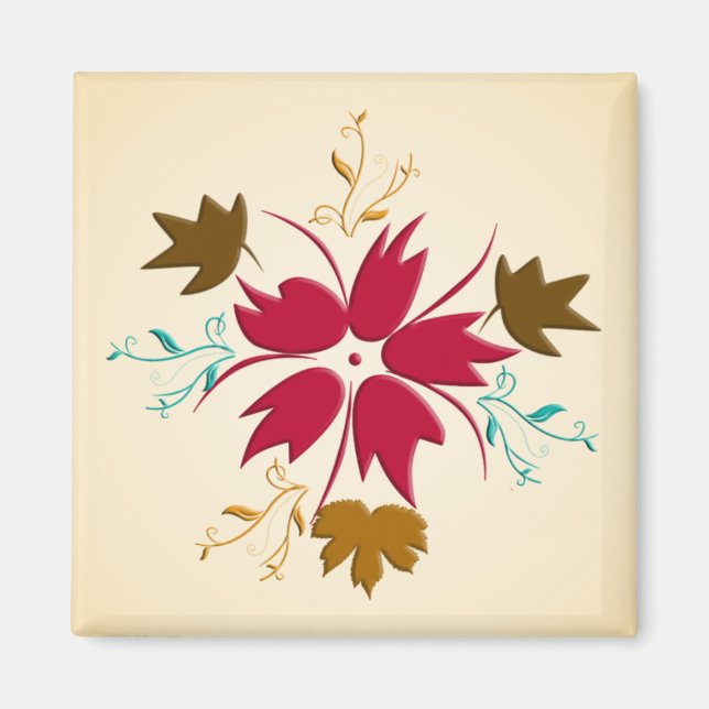 Íman Magneta de Flor de Natal Vermelha (Frente)