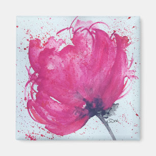 Íman Magneta de Flor Rosa Alegre