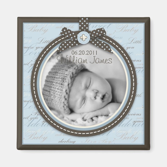 Íman Magneta de Foto Azul Teeny Toes 2 (Frente)