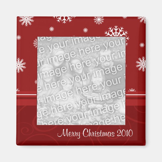 Íman Magneta de Foto Red Merry Christmas 2010 (Frente)