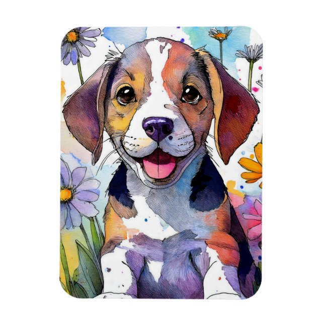 Íman Magneta de Fotografia do Cachorro Beagle (Vertical)
