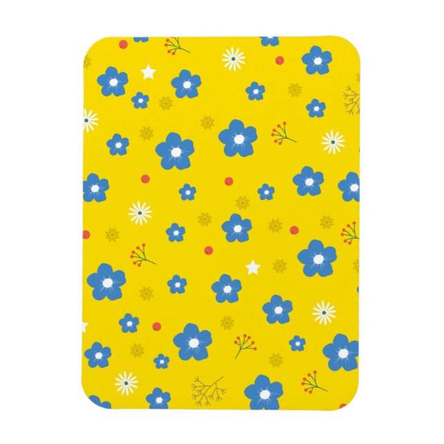 Íman Magneta de Fotografia Flexível Amarelo Floral (Vertical)