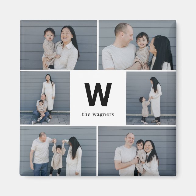 Íman Magneta de Fotografias Modernas a Cor Editável a M (Frente)