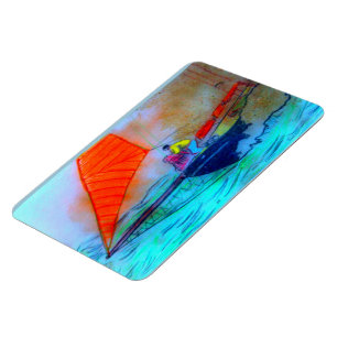 Íman magneta de fotos de esquiador de velas vermelhas