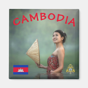 Íman Magneta de fotos de mulheres cambojanas