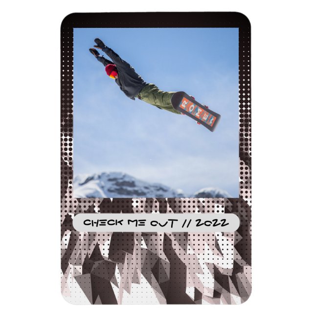 Íman Magneta de Fotos Flexível de Legenda Personalizada (Vertical)