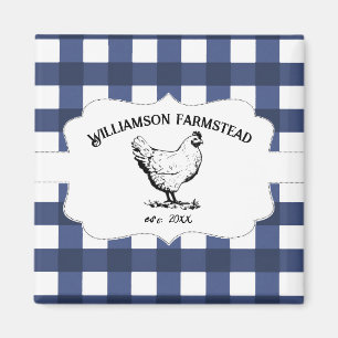 Íman Magneta de frango Xadrez de Buffalo Azul
