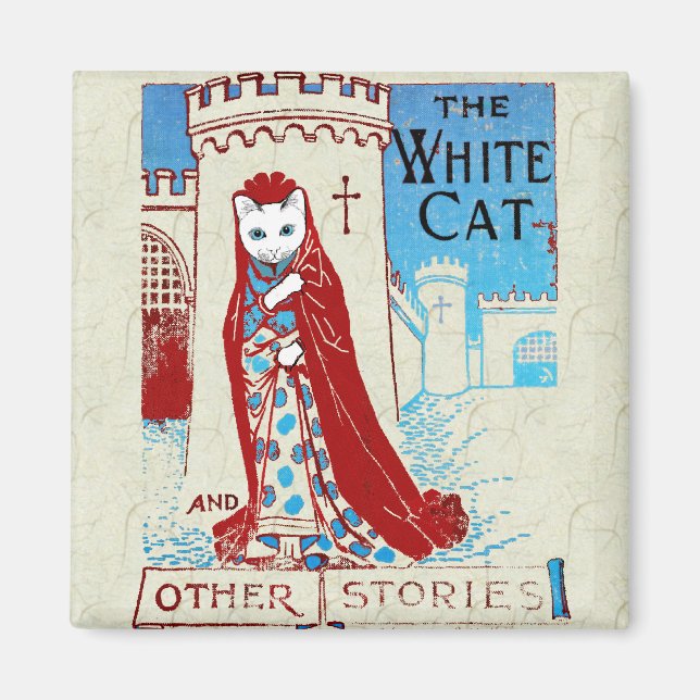 Íman Magneta de gato branco (Frente)