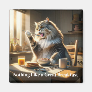 Íman Magneta de Gato do Café da Manhã