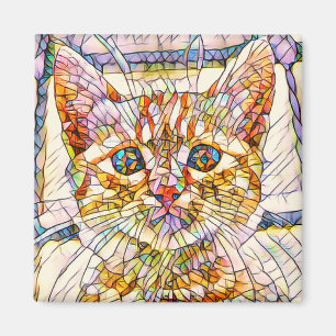 Íman Magneta de gato mosaico