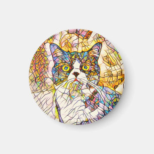 Íman Magneta de gato mosaico