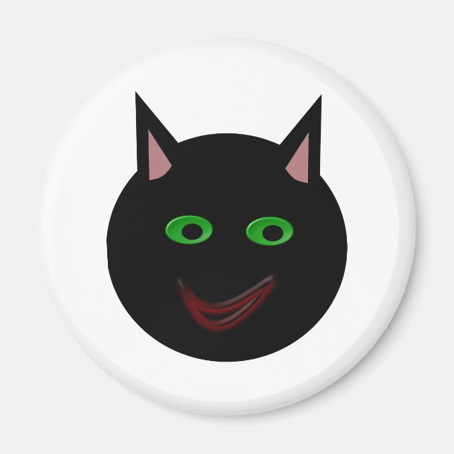 Íman Magneta de Gato Preto Halloween (Frente)