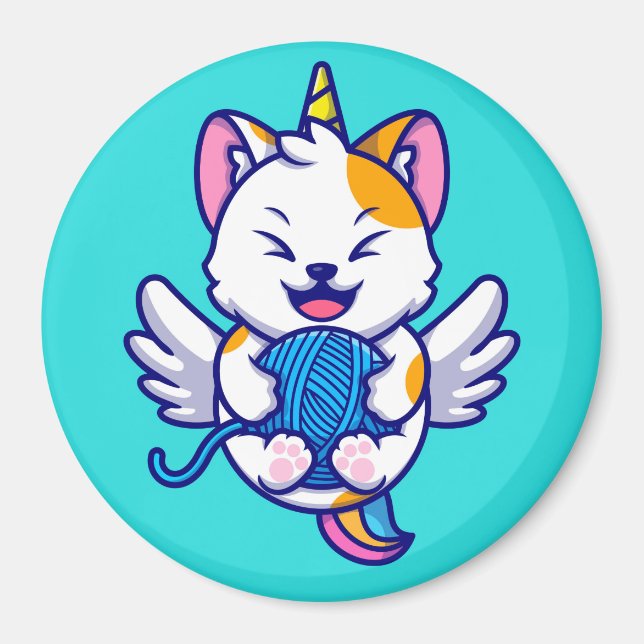 Íman Magneta de Gato Unicorn (Frente)