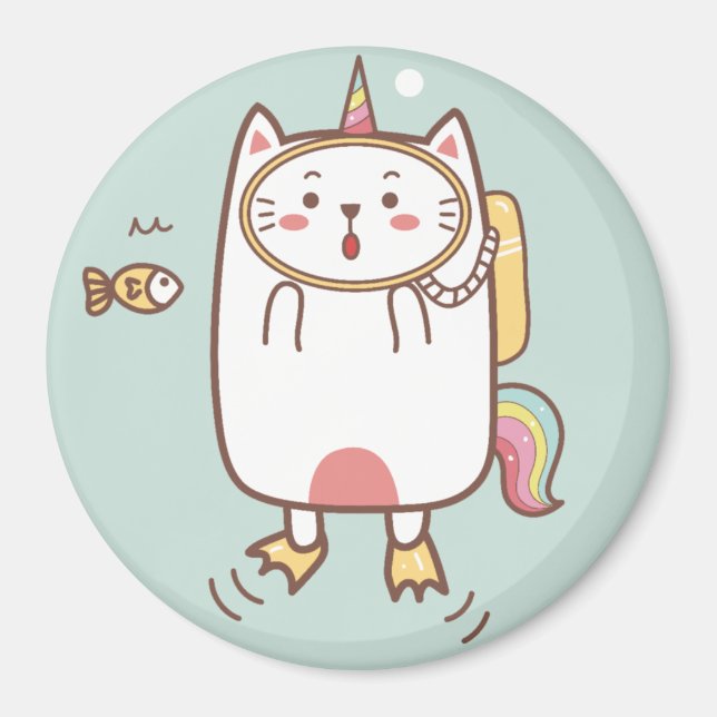 Íman Magneta de Gato Unicorn (Frente)