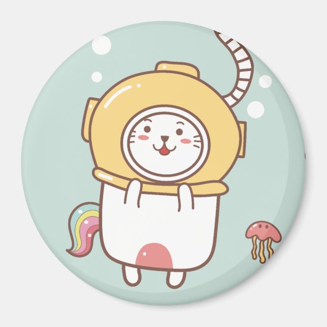 Íman Magneta de Gato Unicorn (Frente)