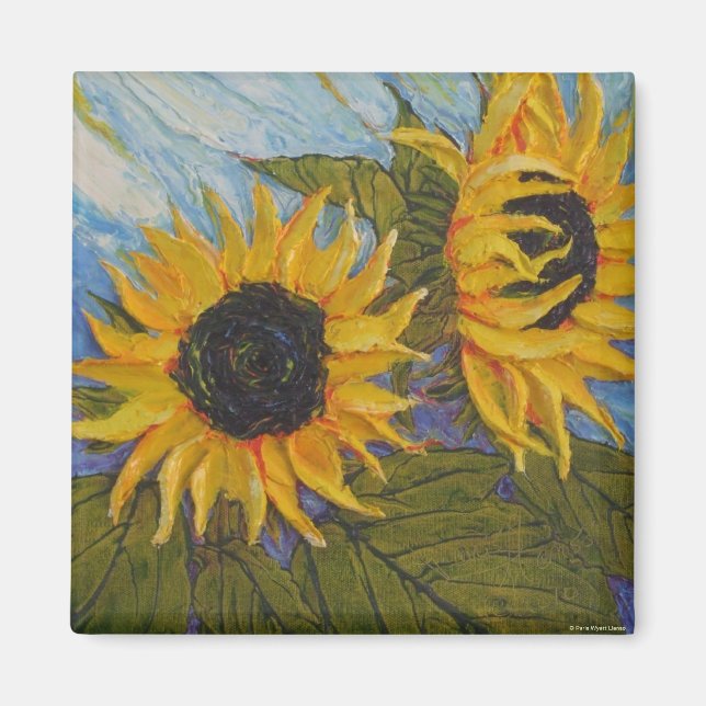 Íman Magneta de girassol amarelo de Paris (Frente)