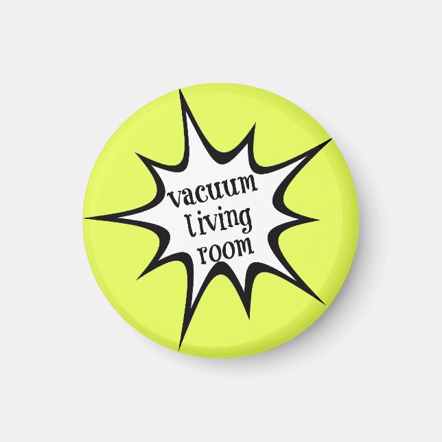 Íman magneta de gráfico de chore - sala de estar em vác (Frente)