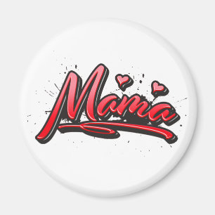 Íman Magneta de Grafite de Coração Vermelha da mamãe