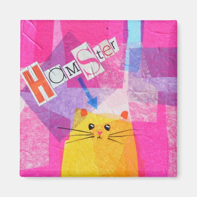 Íman Magneta de Hamster Rosa (Frente)