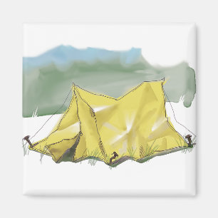 Íman Magneta de Ilustração de Tent Whimsical