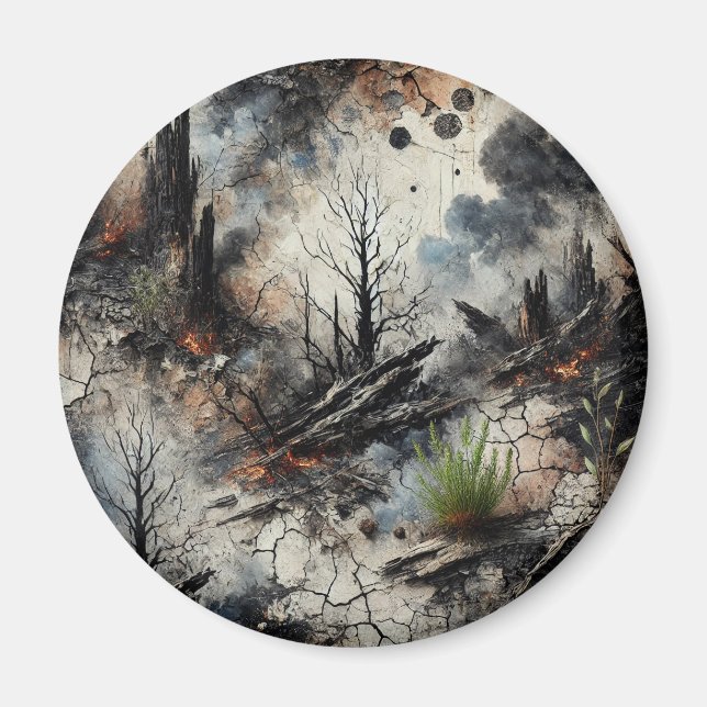 Íman Magneta de Incêndio da Floresta Apocalíptica posta (Frente)