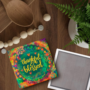 Íman Magneta de inspiração "agradecida e abençoada"