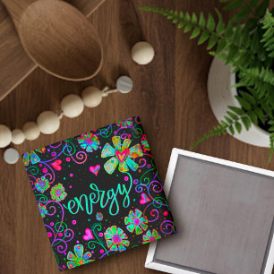 Íman Magneta de Inspirivência Floral de Preto Energétic