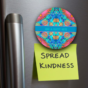 Íman Magneta de Inspirividade Personalizada Branca Rosa