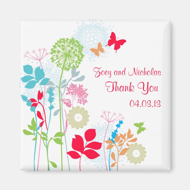 Íman Magneta de jardim colorida (Frente)