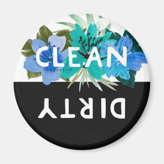 Íman Magneta de lava-louça bonito Aqua Floral