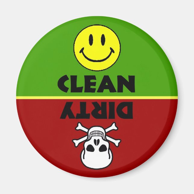 Íman Magneta de lava-louça limpa e crônica (Frente)